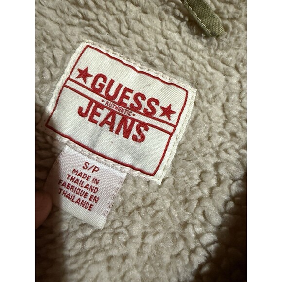 Guess Jeans Womens Jacket S Small Green Full Zip Warm Collared Pockets - Picture 8 of 11